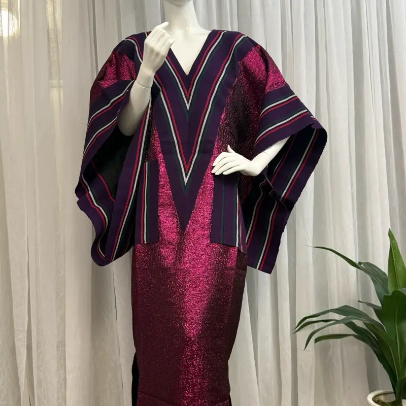 Women’s Luxury Brocade Bubu Dress - Combined With Asooke - For Stylish Women