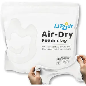 White Air Dry  Clay 500g/1.1lbs - Soft Modeling Clay for Art Projects,  Props, DIY Crafts and Slime Making (Light Weight & Easy to Mold)