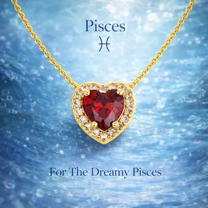 12 Zodiac Birthstone Heart Necklace for Women, 14K Gold Plated Dainty 5A+ Cubic Zirconia Pendant Necklace, Personalized Astrology Birthday Gift for Her zodiac necklace, birthstone necklace, heart necklace, dainty gold necklace, personalized necklace, y2k