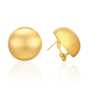 Aprilery Elegant Brushed Gold Dome Earrings with Minimalist Design for Any Occasion