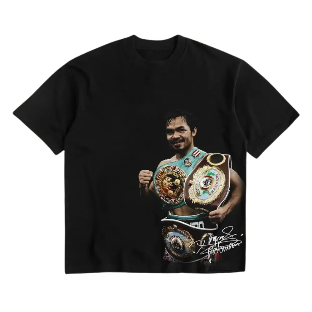 Men's Manny Pacman Pacquiao Champion Short-Sleeve Soft Classic T-Shirt - Boxing Fan Apparel Gift, Full Size Men's Top, Tshirt, Shortsleeve