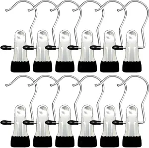 360° Rotatable Laundry Hanger with Clips Heavy Duty Storage for Boots Socks Hats & Towels Multi-Purpose Reusable Organiser - Hanging baskets newborn baby organizer rack shoe