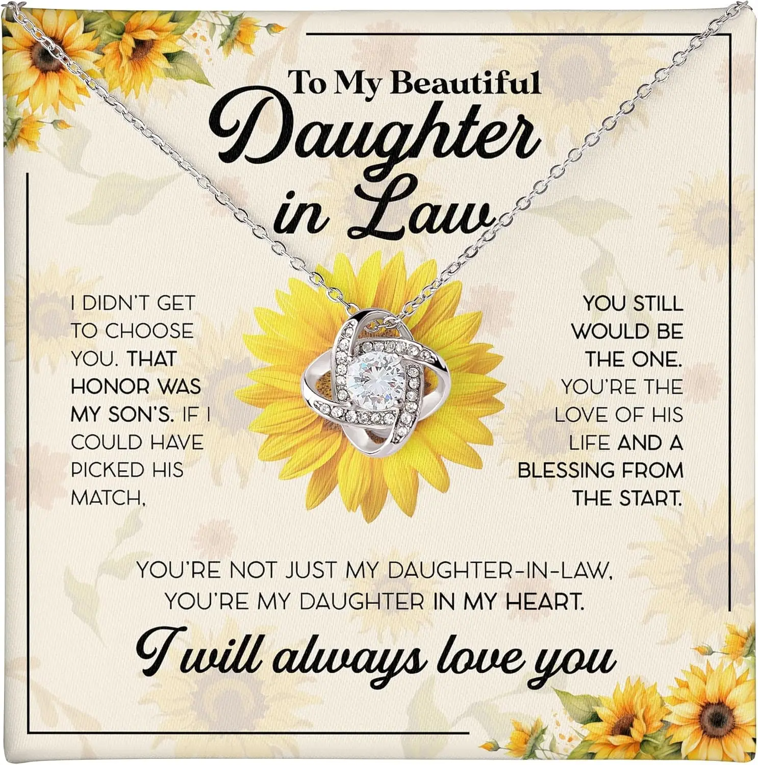 Love Knot Necklace for Women Gifts for Daughter in-Law Birthday Wedding Christmas, Wedding Valentines Christmas Gifts
