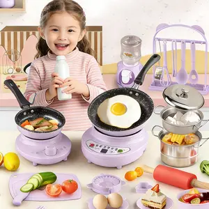 Children's Cooking Set Safe Mini Kitchen for Toddlers with Real Cooking Tools Simulation Utensils Perfect Toy Gift for Boys Girls Birthday Present Idea