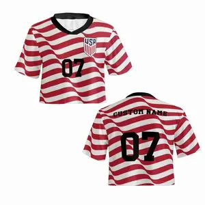 United States Home Mesh Crop Top Jersey, Team USA Soccer Gear