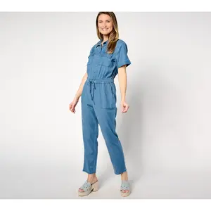 Joan Rivers Regular Tencel Short Sleeve Jumpsuit Joan Rivers Regular Tencel Short Sleeve Jumpsuit