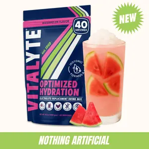 Vitalyte Electrolytes Powder Drink Mix - Clean Formula With No Artificial Sweeteners - Optimal Ratio of Sodium, Potassium, & Magnesium - Gluten-Free - Watermelon - 35 oz (40 servings)