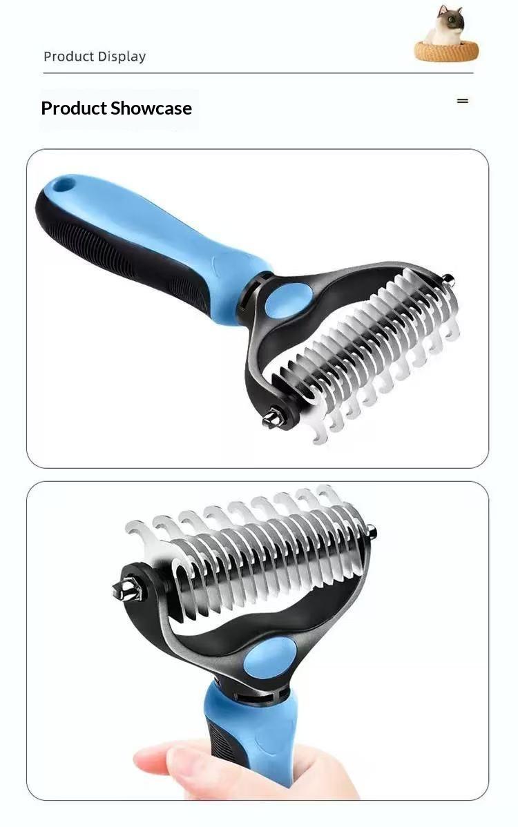 Pet Dematting Undercoat Rake for Long-Haired Dogs & Cats, Double-Sided Grooming Comb for Loose Fur and Light Tangles, Routine Pet Coat Care Tool, Results May Vary by Coat Type Pet Dematting Undercoat Rake for Long-Haired Dogs & Cats, Double-Sided Grooming Comb for Loose Fur and Light Tangles, Routine Pet Coat Care Tool, Results May Vary by Coat Type