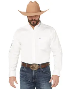 Ariat Men's Team Logo Solid Long Sleeve Button-Down Western Shirt - 10055286