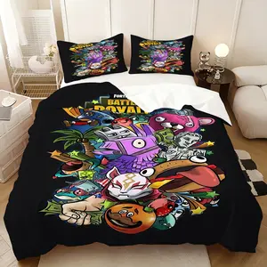 Fortnite idea three-piece bed set, the style does not include quilt core pillow core, Thanksgiving New Year's gift, home travel lunch break adaptation, warm company of elders, relatives and friends, practical goods in the festival atmosphere