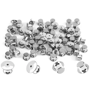 Multi-Piece Locking Pin Backs, Metal Pin Lock Clasp, Enamel Pin Dedicated Locking Clip, Suitable for Badges, Collectibles, Clothing Pins (silver Color)