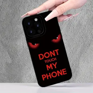 Creative minimalist funny pattern reminds others not to touch your phone. Trendy matte texture phone case suitable for men and women. Compatible with iPhone 17,16,15, 14, 13, 12, 11, XS, XR, X, 7, 8 Plus, Pro, Max, . Perfect gift for friends