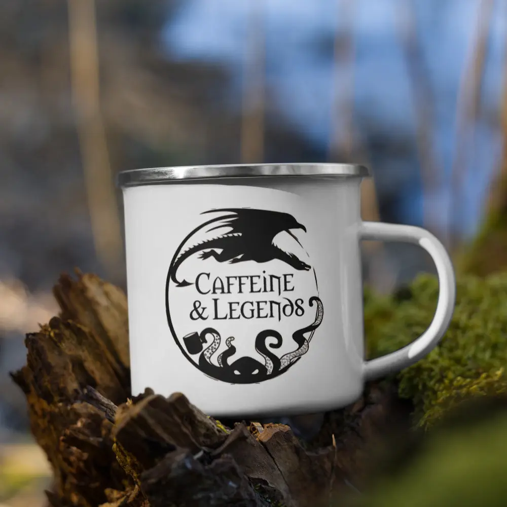 Caffeine and Legends Enamel Mug