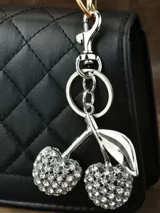 Cute Cherry Keychain with Full Rhinestone, Fashionable Handbag Accessory for Women and Girls, Perfect Mother's Day 520 Gift