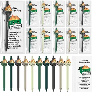50 Sets Dumpster Fire Gifts Funny Dumpster Fire Ballpoint Pens Emotional Appreciation Support Pens  to School Gifts for Teacher Student Employee Coworkers Staff Office