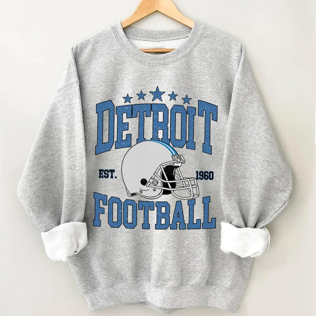 Vintage Style Detroit Football Sweatshirt, Sunday Game Day Sweatshirt, Unisex Gifts For Football Fan