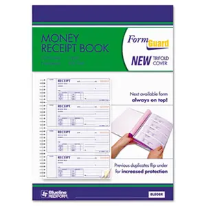 Rediform 8L808R Money Receipt Book- 2-3/4 x 7- Carbonless Triplicate- 100 Sets