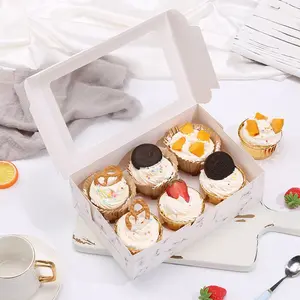 Transparent Window Cupcake Boxes, Premium Cake Box, Holds 12/24 Pastries, Ideal for Baking Studios, Dessert Takeout, Birthday Parties