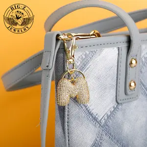 Hip-hop DIY Personalized 26 Letter Nameplate Full of Zircon Bag Clothing Pendant Accessories Personalized Jewelry Pendant，Suitable Present for Friends on Christmas/New Year/Birthday Bubble Necklace Initial