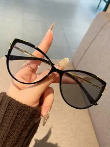 New Cat Eye Metal Frame Glasses, Fashionable Korean Style, Clear Vision, Suitable for Natural Look, Versatile Dressing, Office Commute
