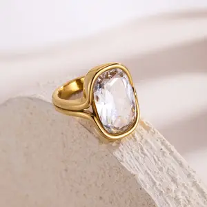 Ladies' Luxury Statement Ring - Non-Tarnish, Tarnish-Proof, Fade-Resistant, Color-Fast, Oxidation-Proof Everyday Versatile Fashion Accessory, Sizes 6-8, Non Tarnish Jewelry