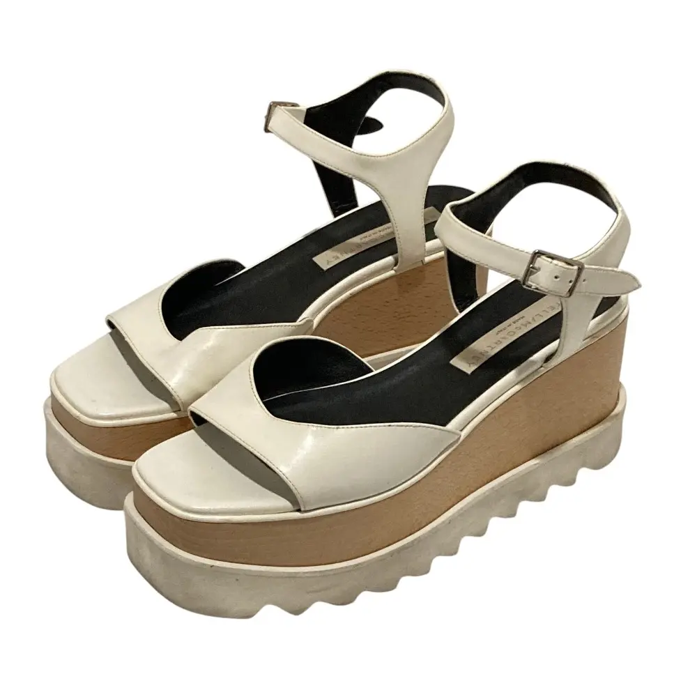 Pre-owned Stella McCartney Vegan Leather Small Leather Goods Elyse platform sandals