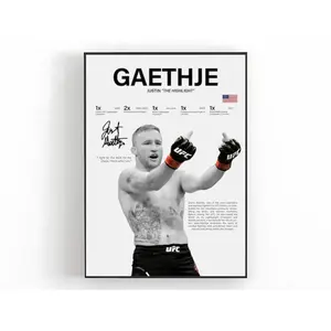 Justin Gaethje Wall Art, UFC Fighter Poster, MMA Room Decor, Athlete Print, Fight Night Art, Sports Fan Gift