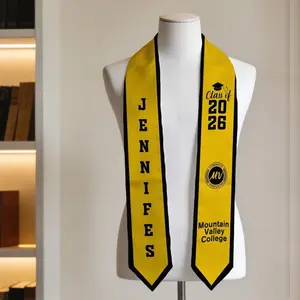 Custom Class of 2026 Graduation stoles, Personalized Logo Text Stole Sash with Your Design