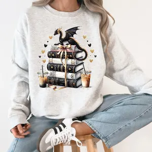 Romantasy, Dragons, Booktok, Reading, Books, Library Sweatshirt, Crew Neck, Women's, Crewneck