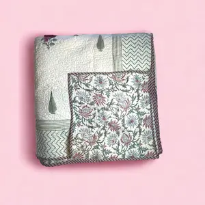 Ruhe - The Home Look, Formidable Rose Handcrafted Reversible Quilt, 100% Cotton