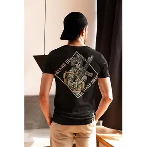 Stand Up or Stand Aside - Military Tactical Warrior Skeleton Shirt T-Shirt, Gym Shirt, Military shirt