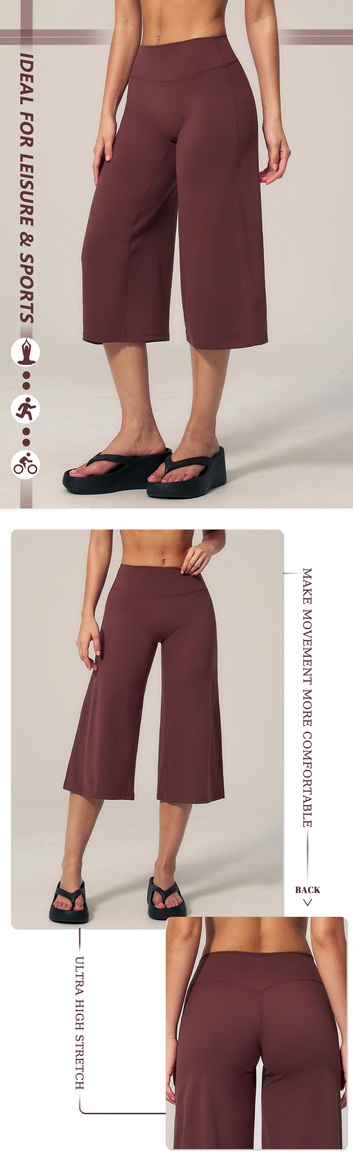 TIMEOFF Women's High Waist V‑Shaped Back Cropped Wide Leg Capris - Butt‑Lifting Sculpt Design, 4‑Way Stretchy Breathable Fabric, 5 Colors Available | Tummy Control, Non‑Restrictive Fit, Wrinkle‑Resistant | Ideal for Yoga, Casual Wear & Daily Loungewear TIMEOFF Women's High Waist V‑Shaped Back Cropped Wide Leg Capris - Butt‑Lifting Sculpt Design, 4‑Way Stretchy Breathable Fabric, 5 Colors Available | Tummy Control, Non‑Restrictive Fit, Wrinkle‑Resistant | Ideal for Yoga, Casual Wear & Daily Loungewear