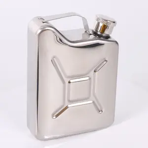 1 portable high quality outdoor travel portable camping oil pot Oil barrel shaped thickened stainless steel wine pot White wine bottle