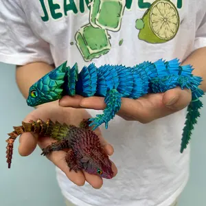 3D printed lizard statue, Garden Sculptures Statues, Unique Desktop Decoration & Collectible, Flexible 3D Printed Animal, Halloween Decor, Christmas Action Figures 2025, 36.5cm/14.37in ,23.5cm/9.25in