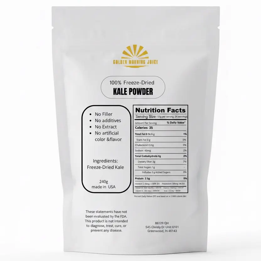 Golden Morning Juice – 100% Freeze-Dried Kale Powder