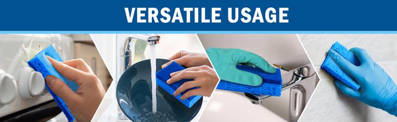 24-Pack Non-Scratch Kitchen Sponges, Dual-Sided Scrub Dish Sponges Safe for Non-Stick Cookware, Ideal for Kitchen, Household, Bathroom & More Cleaning