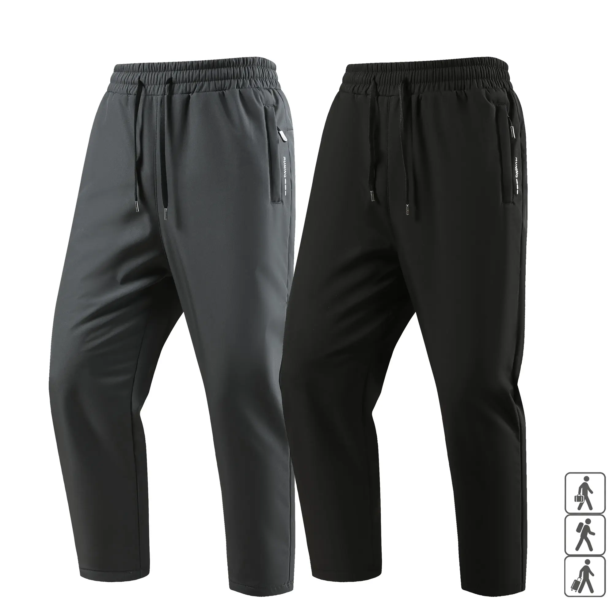 Men's Performance Joggers with Zipper Pockets - Stretch Lightweight Track Pants, Drawstring Waist Athletic Sweatpants, No-Logo,  XS-XXL, Fast US Shipping #PerformanceJoggers #GymWear #TikTokMadeMeBuyIt Plain Menswear