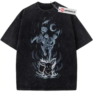 Anim3 Vintage Graphic Tees, Umbreon T-Shirt, Eevee T-Shirt, PKM Shirt, Unisex Anime Manga Shirt Womenswear Menswear Top Streetwear Cotton comfort