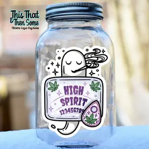 Holo High Spirit Stoner Sticker, Mystic Stoner Decal, Gifts for Stoners