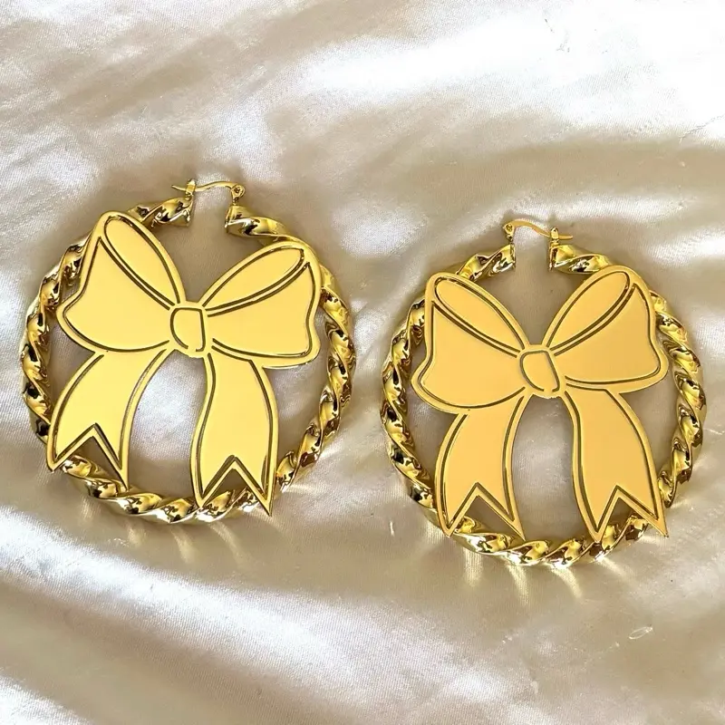 Bow Twist Hoop Earrings - Cali-Approved Design with Unique Twist Feature