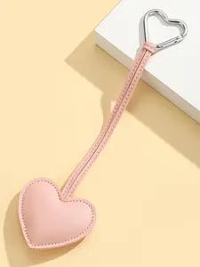 Charming Heart Shape Bag Keychain Charm, Cute Love Clothing Accessory, Unisex Couple Hanging Decor, Multiple Colors Available