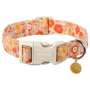 DOGWONG Floral Dog Collar - Adjustable Flower Collar for Small to Large Female Dogs