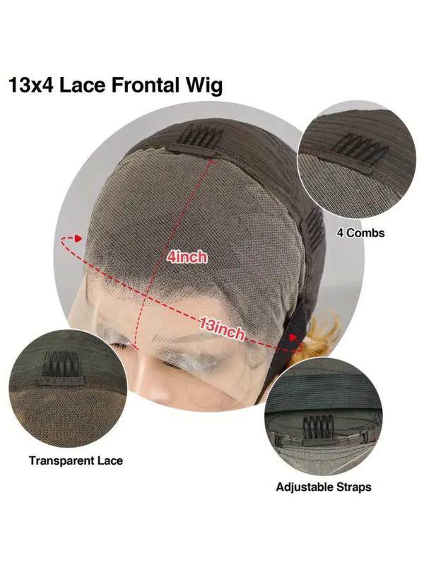 Pixie Curls 13x4 Lace Front Wigs, Short Bob Human Hair Wig for Women, 180% Density Curly Wavy Hair, 6 Inches Pixie Cut