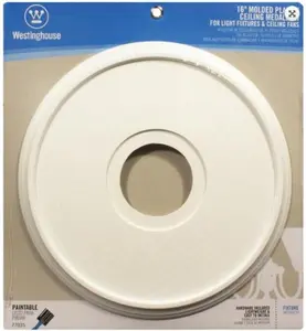 77035 7703500 Lighting Ceiling Medallions, Molded Plastic, 16 Inch Dia, 15-3/4", White