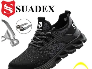 SUADEX Men/Women Safety Shoes Steel Toe Boots Anti-Smashing Work Shoes Lightweight Breathable Composite Toe Men EUR Size 37-48