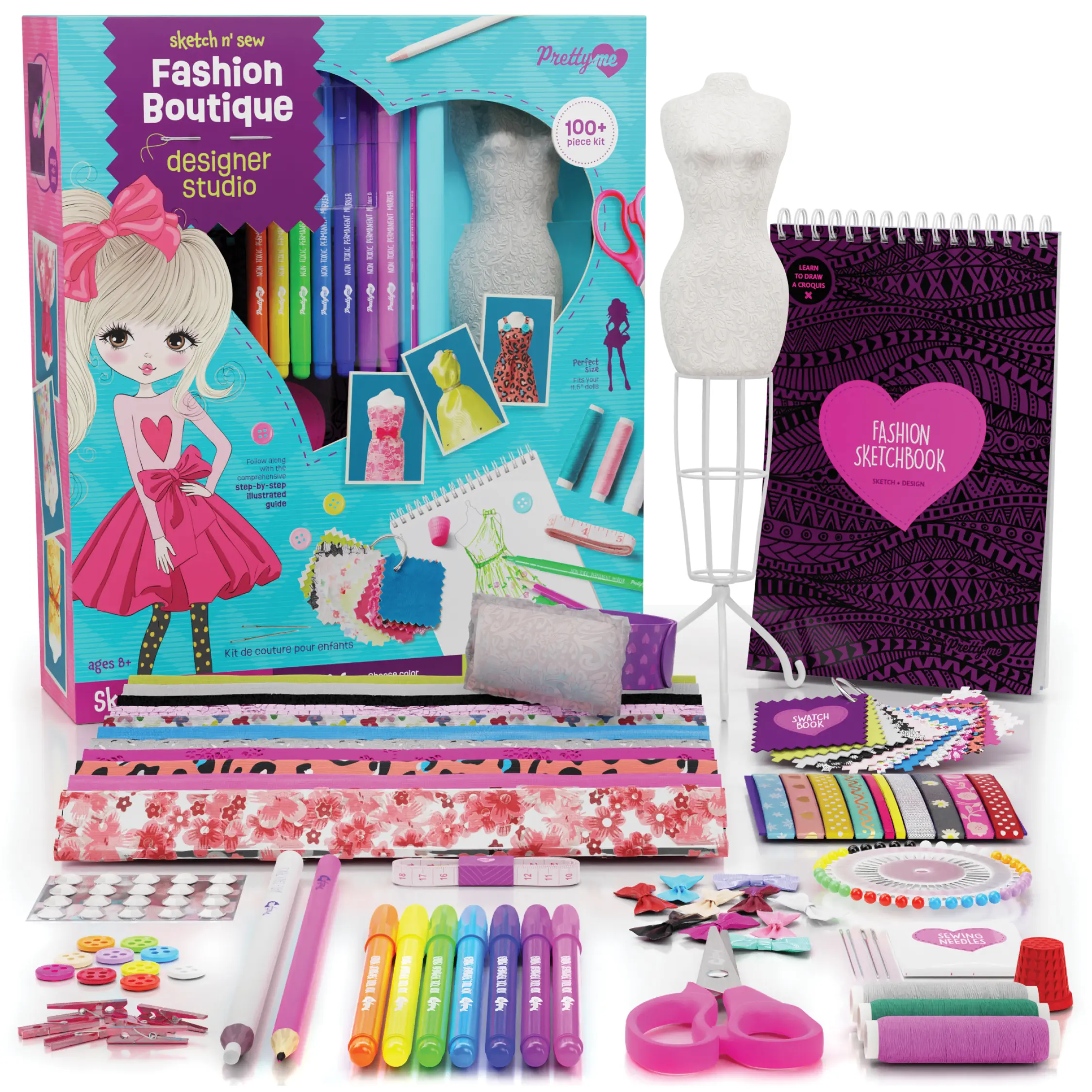 green emerald velvet dress DIY Fashion Design Studio Kit for Kids