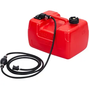 【Garvee】 3 Gallon (12L) Portable Fuel Caddy Tank on Wheels, HDPE Marine Gas/Diesel Storage with 10Ft Transfer Hose & Fuel Gauge, UV-Resistant Fuel Tank for Outboard Engine, Boat, Lawn Mower, Car, ATV