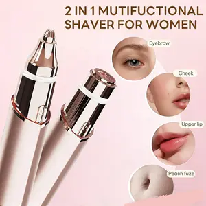  2 in 1 facial & eyebrow hair trimmer,USB Rechargeable Hair Removal Tool Smooth Comfort,Electric Eyebrow Trimmer, Lip Facial Body Hair Removal Tool,Portable Mini Shaver for Eyebrows, Lips, Nose & Body Hair Gentle