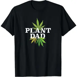 100% Cotton Weed Pot Leaf Marijuana Plant Dad T-Shirt