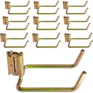 10 Pack E Track Heavy Duty Shovel Hanger, Large Steel Tool Hook Double J Hook for Store Long Handled Tools in Trailers, Trucks, Vans, Warehouses, Garages, Workshop, Garden Tools Organizers Storage